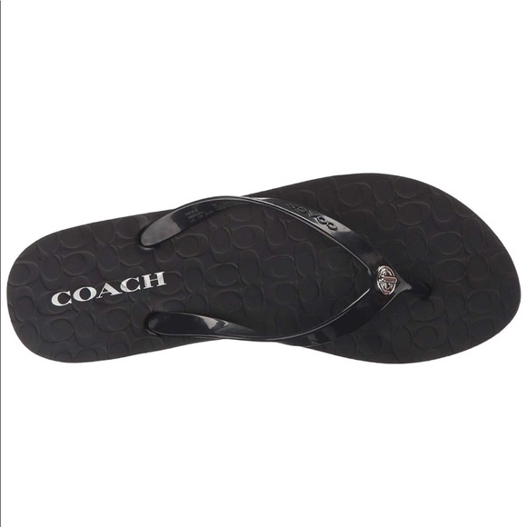 coach abbigail flip flops black